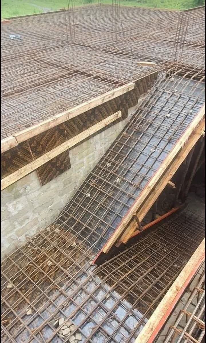 Reinforcing steel fixed and ready for concrete casting
